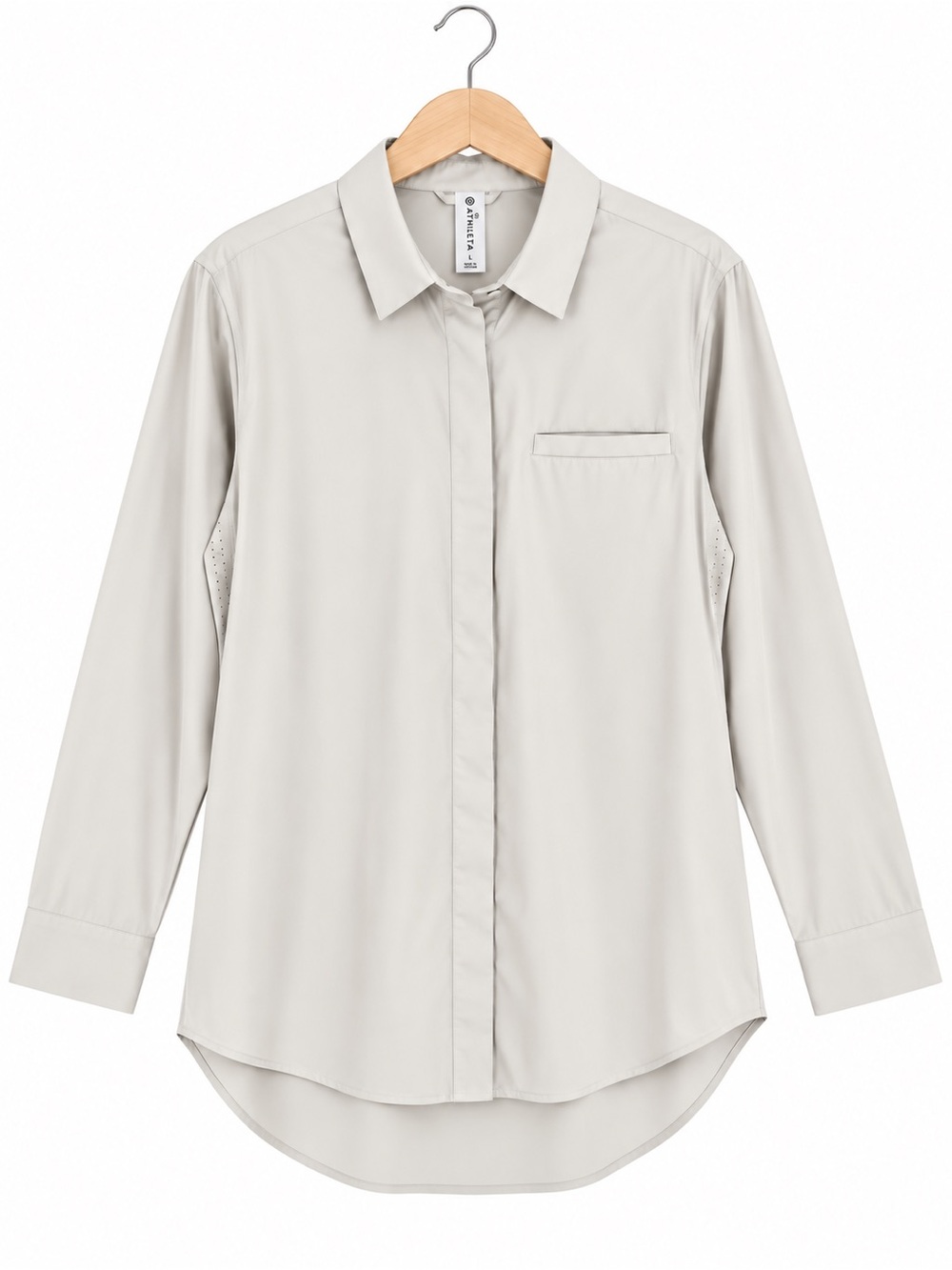 Athleta Light Gray Button-Front Shirt